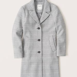 Medium Grey Plaid WOOL Blend COAT